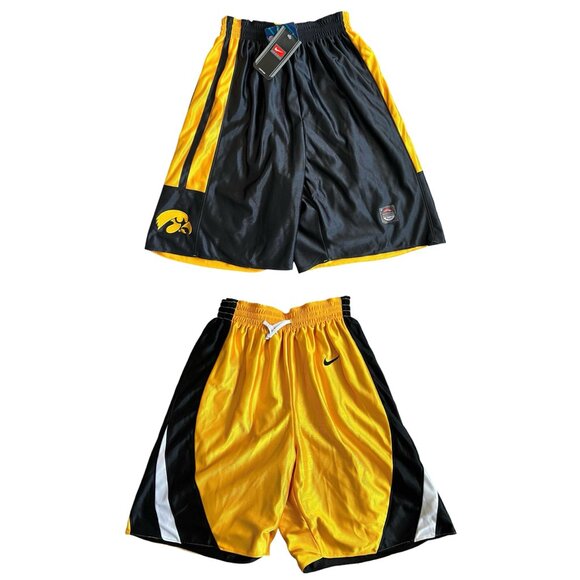Vintage Nike Team Men’s Iowa Hawkeyes Basketball Shorts Sz S Reversible Y2K NWT - Picture 1 of 12